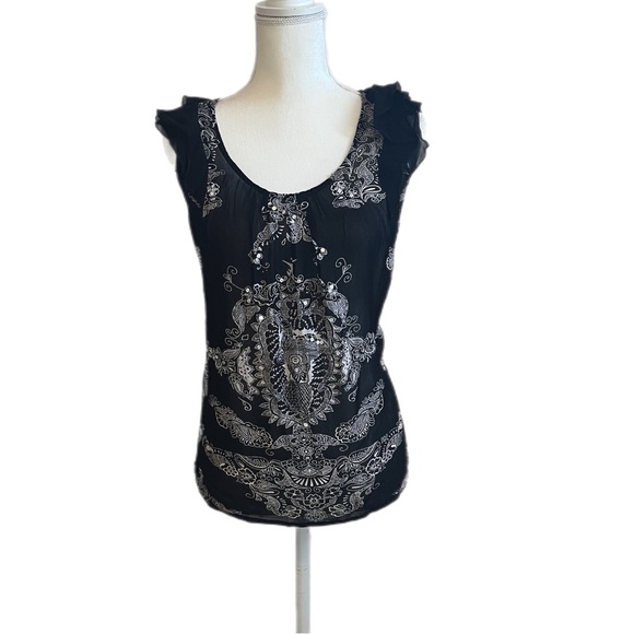 Bila Tops - Bila Sheer Top Black size S